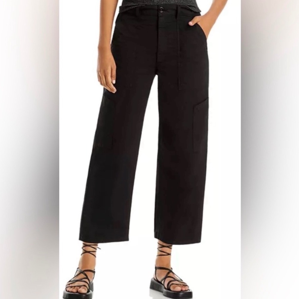 Agolde Black Daria Utility Pants High Rise Wide‎ Leg Cropped - 24
